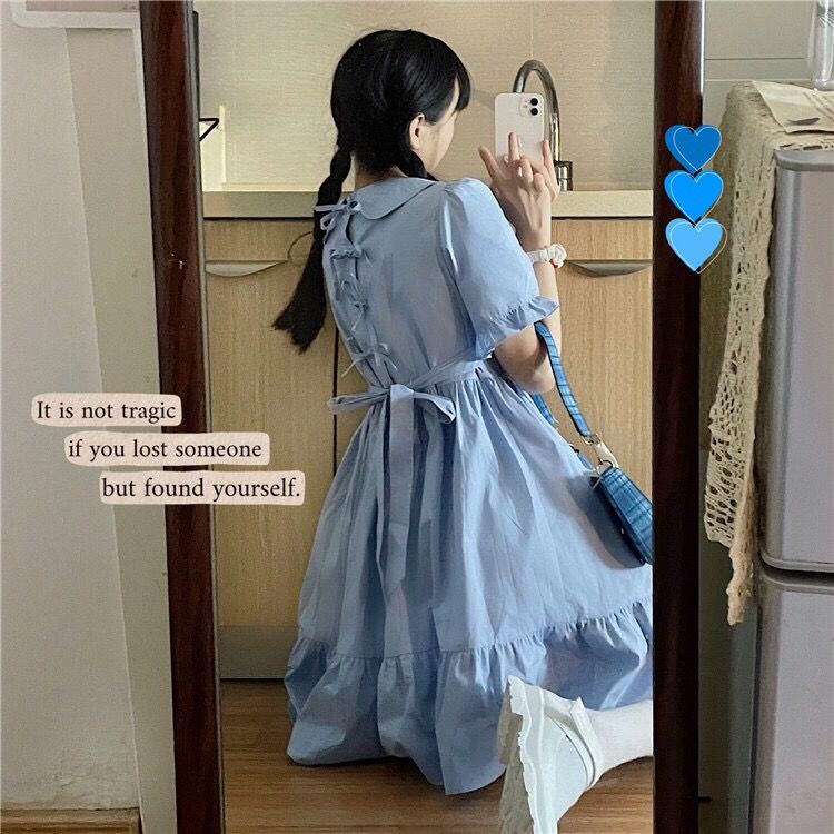 Đầm Vàng Cổ Búp Bê Thời Trang Mùa Hè Hàng Mới Dành Cho Bạn Nữ