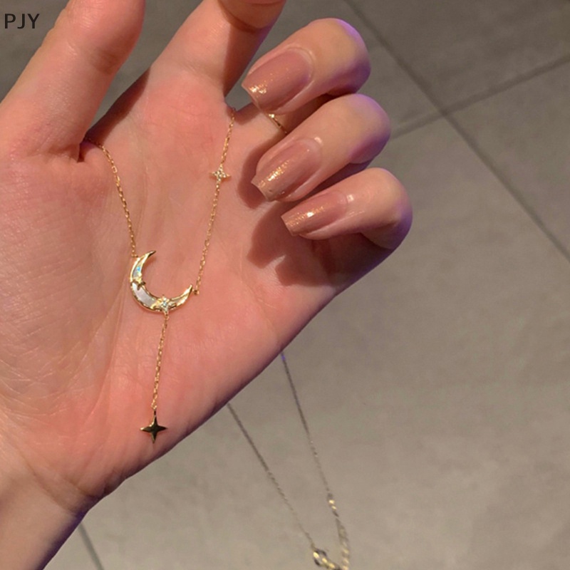 Pjy Vòng Cổ Choker Hình Mặt Trăng Ngôi Sao Màu Vàng Đơn Giản Thời Trang Cho Nữ PJ