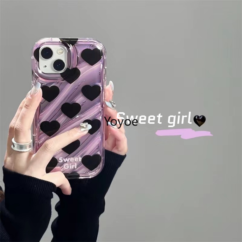Ốp Điện Thoại Silicone Mềm Chống Sốc Họa Tiết Trái Tim Cho iPhone 14 13 12 11 Pro Max X XR XS 7 8 Plus SE