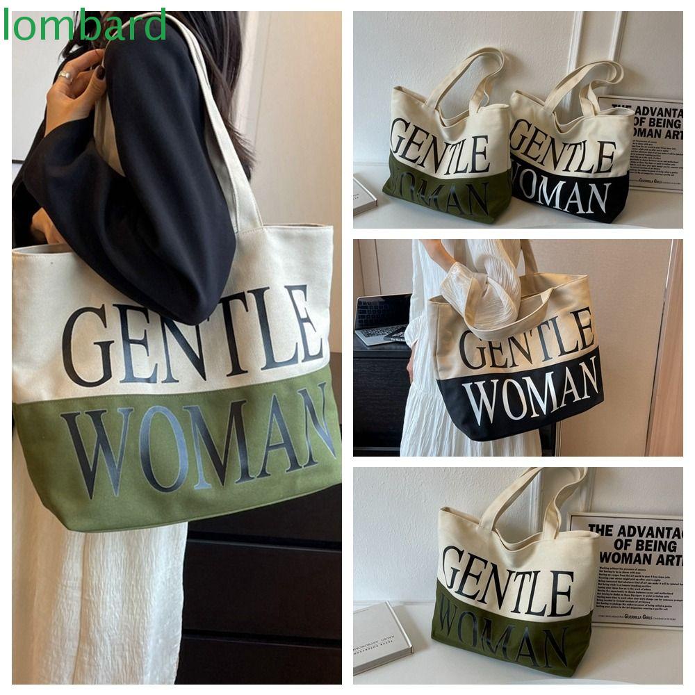 Túi Xách Vải In Chữ Thời Trang Dành Cho Nữ