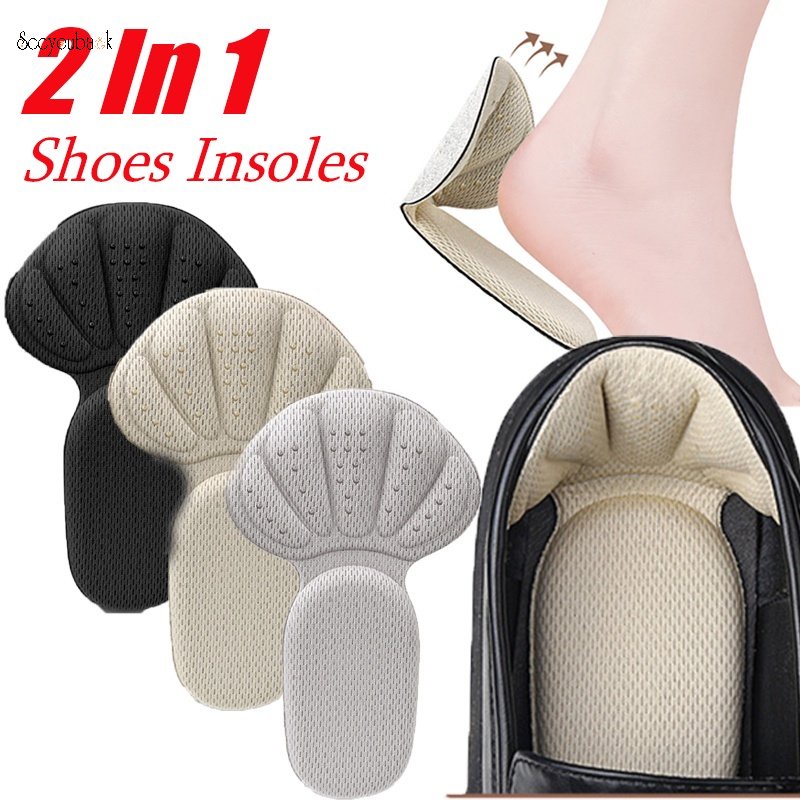 1 Cặp Miếng Lót Giày Cao Gót 2 Trong 1 Bằng Xốp Mềm Mại Thoải Mái Thoáng Khí Chống Trượt