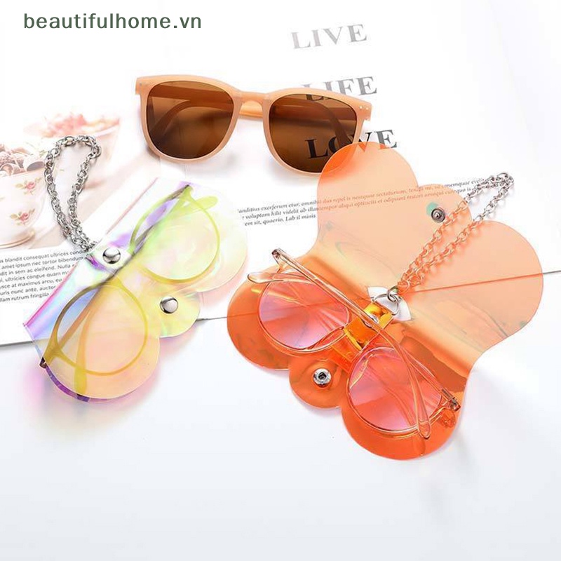 1 Túi PVC Trong Suốt Ánh Laser Bảo Vệ Mắt Kính Dành Cho Nữ