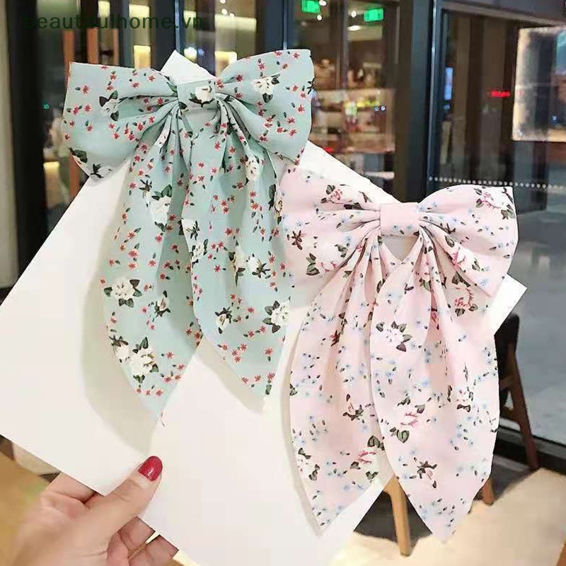 Kẹp Tóc Nơ Ruy Băng Lớn Phong Cách Hàn Quốc Thời Trang