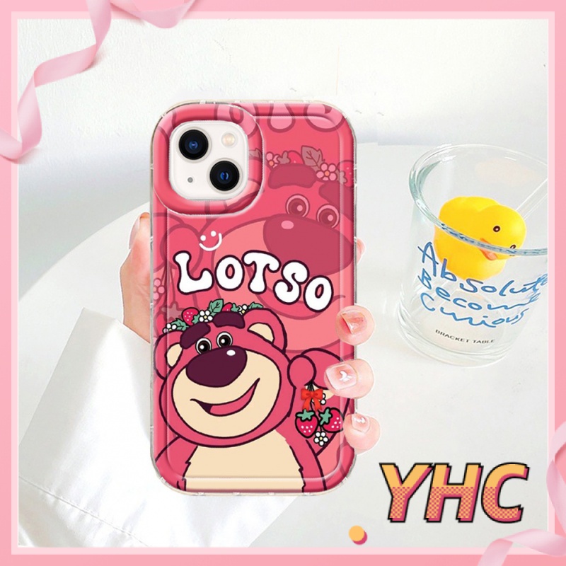 Ốp Lưng iPhone Túi khí gấu dâu tây hoạt hình TPU trong suốt bảo vệ vỏ điện thoại máy ảnh Cho Iphone 6 / 6S / 6splus / se / 7 / 7plus / 8 / 8plus / X / xs / xsmax / 11 / 12 / 13 / 14 / Plus / pro / pro max-743