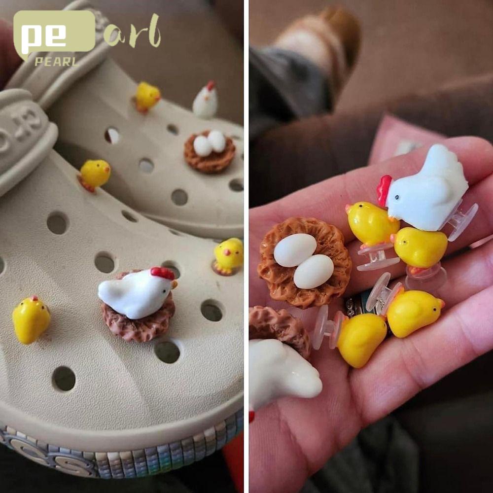 .N 4 / 7 Cái Khóa Gà Con 3D Dễ Thương Gắn Giày Chất Lượng Cao