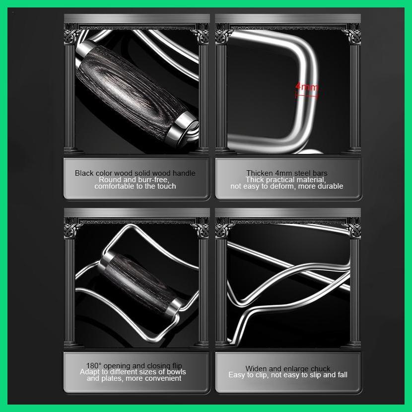 Kẹp Nhấc Chén Dĩa Nóng Bằng Thép Không Gỉ Chống Bỏng Cho Nhà Bếp Jwvn