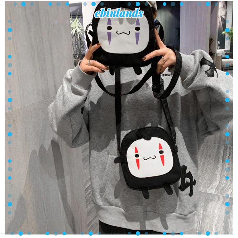 Túi Đeo Chéo Vai Bằng Vải Bông Họa Tiết Truyện Tranh Nhật Bản Vui Nhộn Cho Nữ