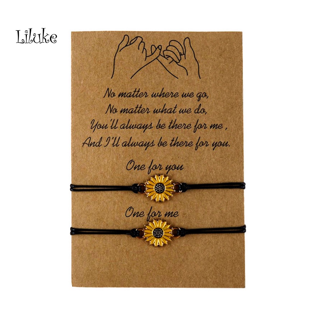 1 Vòng Tay Hợp Kim Màu Trơn Trang Trí Hình Thẻ Bài Và Hoa Hướng Dương Xinh Xắn