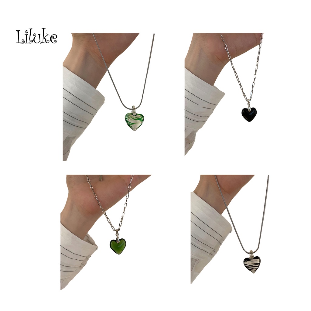 Lk Dây Chuyền Choker Mặt Hình Học Trái Tim Họa Tiết Ngựa Vằn Tráng Men Mạ Điện Cá Tính Làm Quà Tặng Trang Sức Tiệc Tùng Cho Nữ