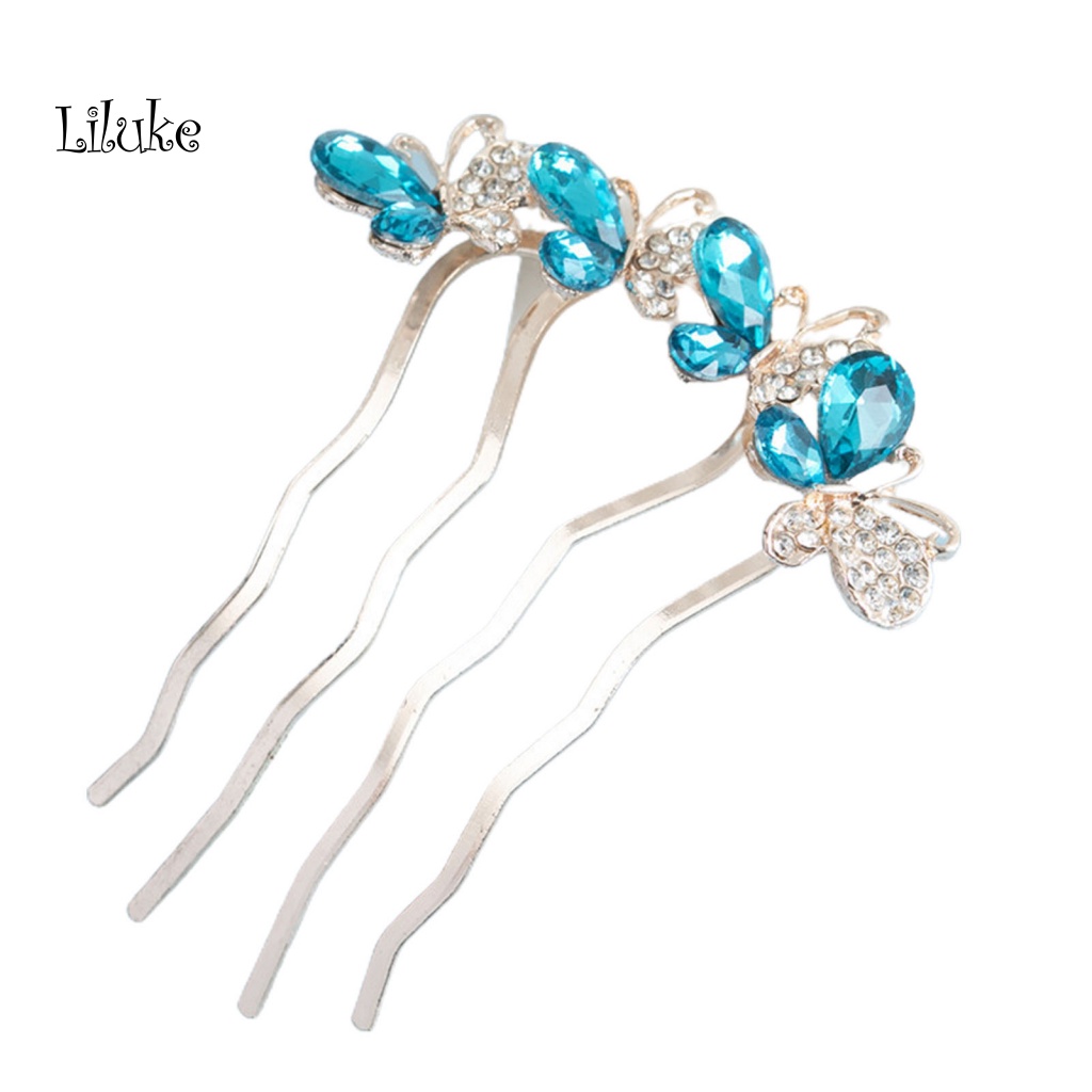 Lược Cài Tóc Hình Bướm Đính Đá Xinh Xắn Cho Nữ