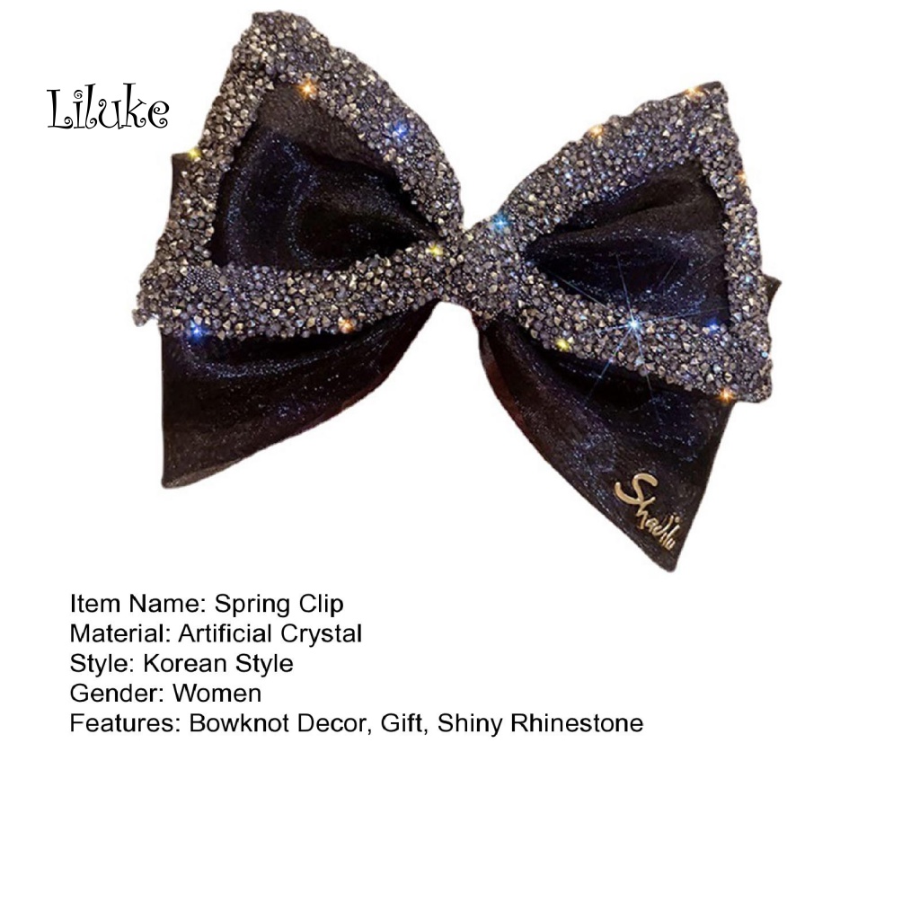 Kẹp Tóc Hợp Kim Trang Trí Nơ Đính Đá Xinh Xắn Cho Nữ