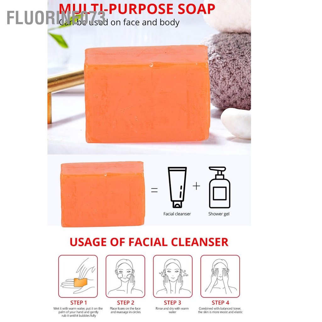 Fluorine073 Xà phòng Kojic Acid Dưỡng ẩm Cải thiện tông màu da không đồng đều Sửa chữa xỉn khi sử dụng hàng ngày