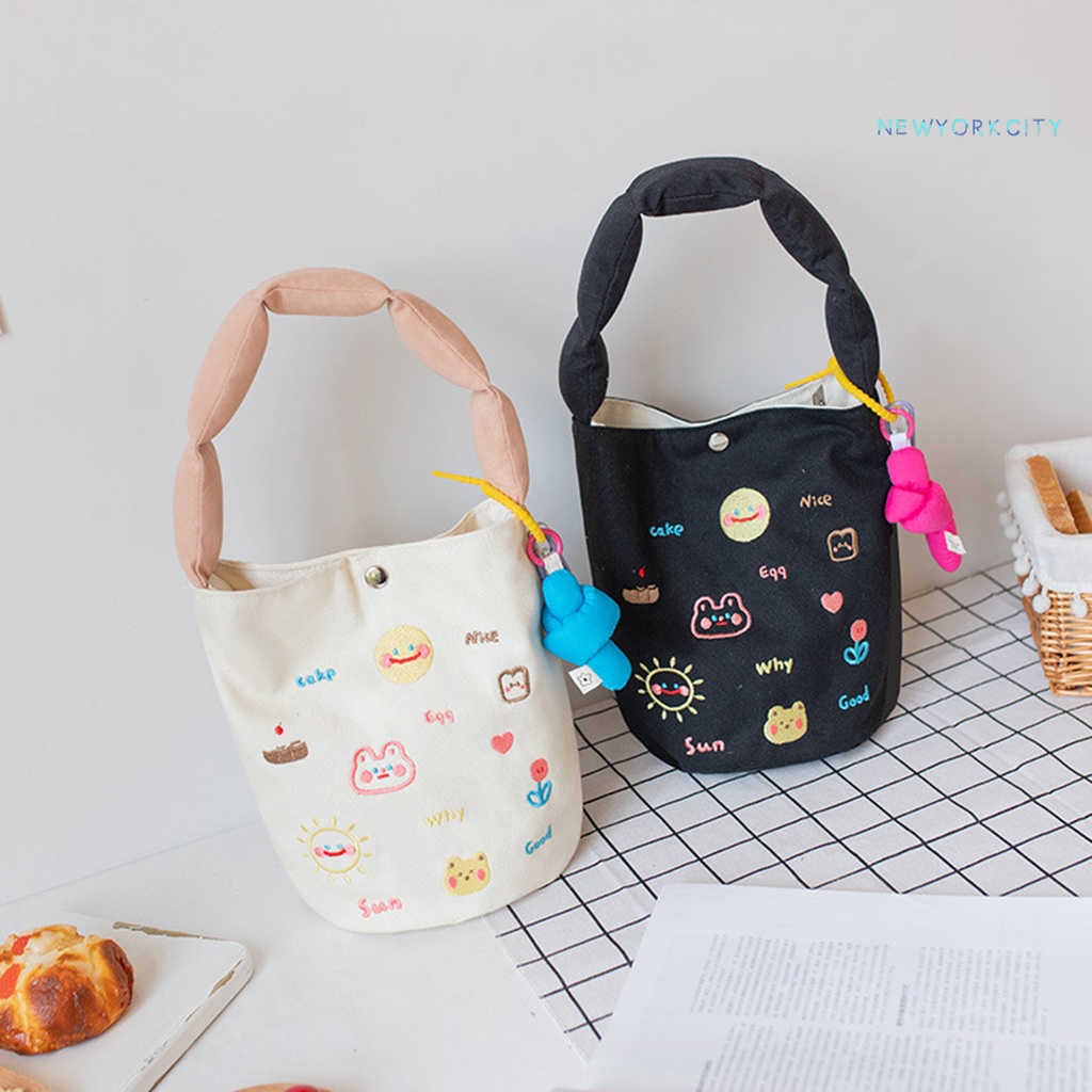 Túi Xách Đeo Vai Bằng Vải Bạt Đa Chức Năng Có Tay Cầm Đôi