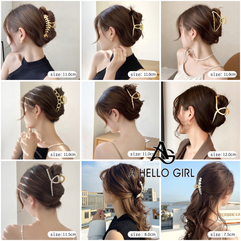 Kẹp Tóc Kim Loại Hình Xương Cá Mập Phong Cách Hàn Quốc Cho Nữ