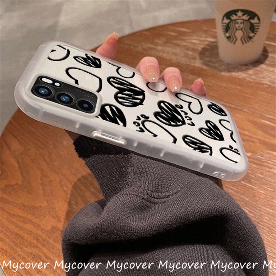 Ốp Điện Thoại Silicon Mềm Họa Tiết Trái Tim Màu Trắng Đen Cho iPhone 11 13 12 14 Pro Max X XR Xs Max 6 7 8 Plus