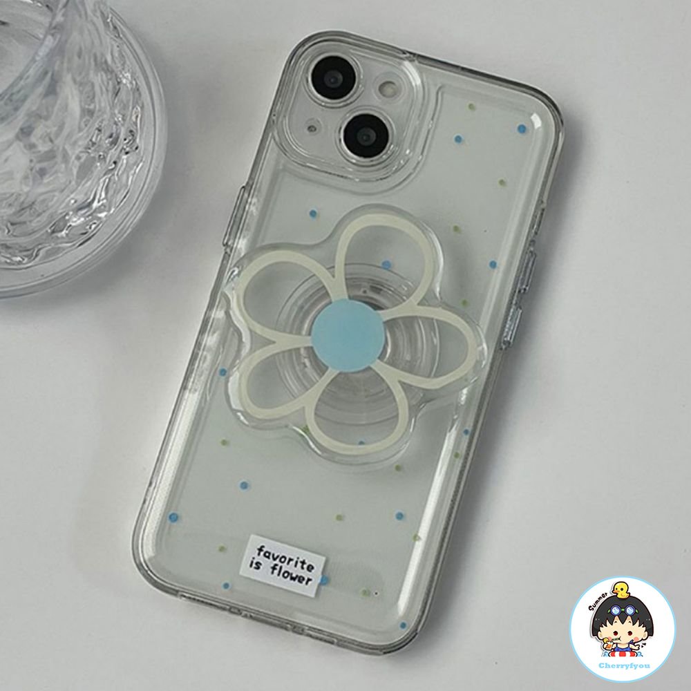 Ốp Điện Thoại TPU Mềm Trong Suốt Chống Trượt Có Giá Đỡ Hình Hoa Cho IPhone 11 12 13 14 Pro Max 14 Plus