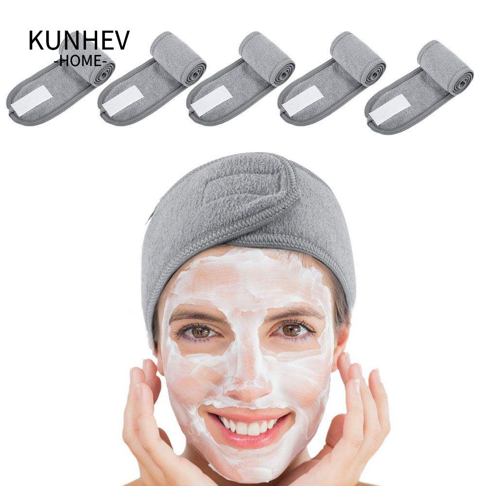 KUNHEV Băng đô rửa mặt mềm mại co giãn thời trang dành cho nữ