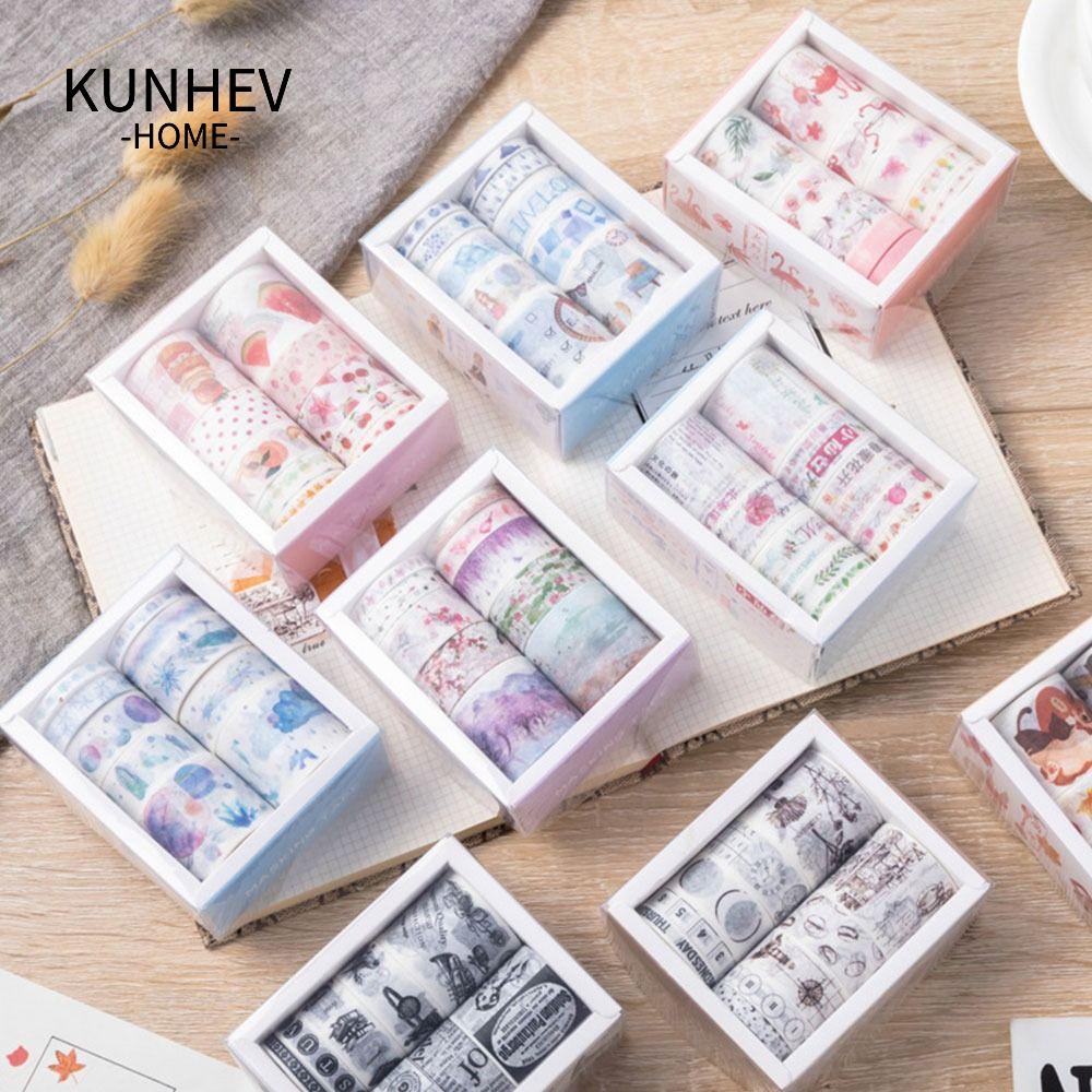 KUNHEV Bộ 10 Cuộn Băng Keo Dán Trang Trí Sổ Tay DIY