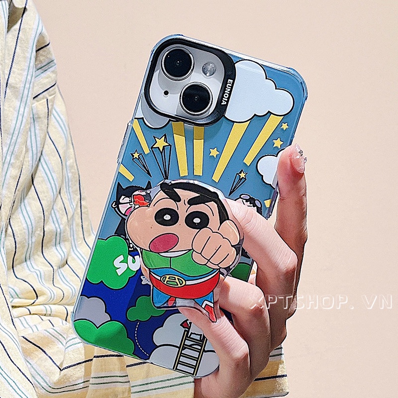 Thời Trang Giá Đỡ Điện Thoại Hình Cậu Bé Bút Chì Shin Chan Có Thể Thu Gọn Chống Rơi Tiện Dụng