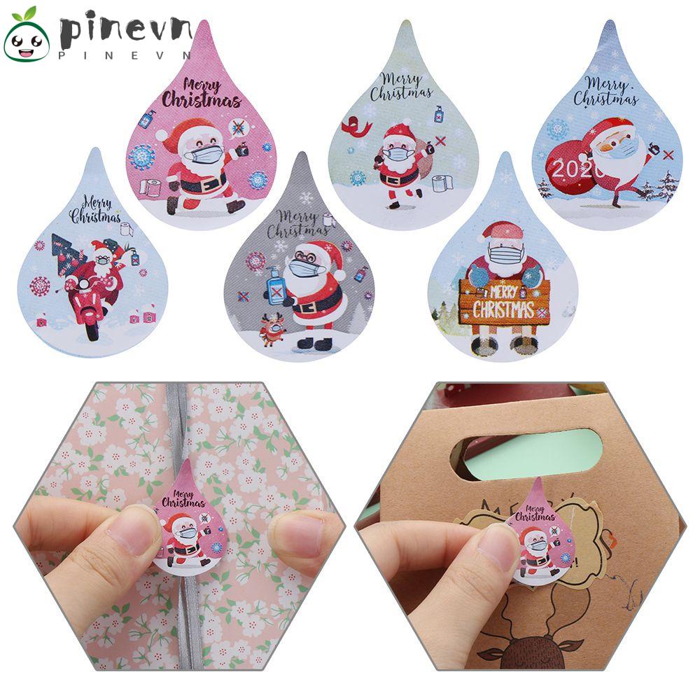 Cuộn 500 Nhãn Dán Trang Trí Bánh Họa Tiết Giáng Sinh