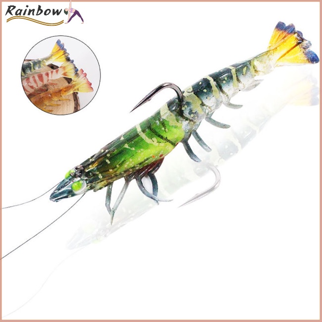 Set 3 Mồi Câu Cá Giả Hình Tôm Dạ Quang Mềm Mại Dành Cho Nam Giới