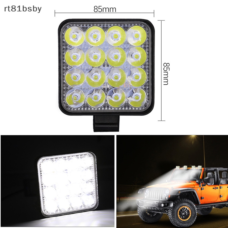 Đèn LED Trợ Sáng Hình Vuông 48W 12V 24V Dành Cho Ô Tô / Xe Tải Vn