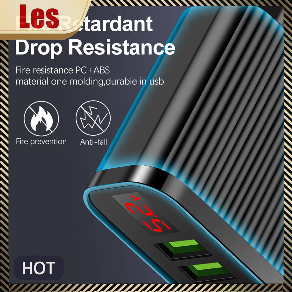 Củ Sạc Điện Thoại / Máy Tính Bảng 3 Cổng USB 3A Màn Hình Kỹ Thuật Số