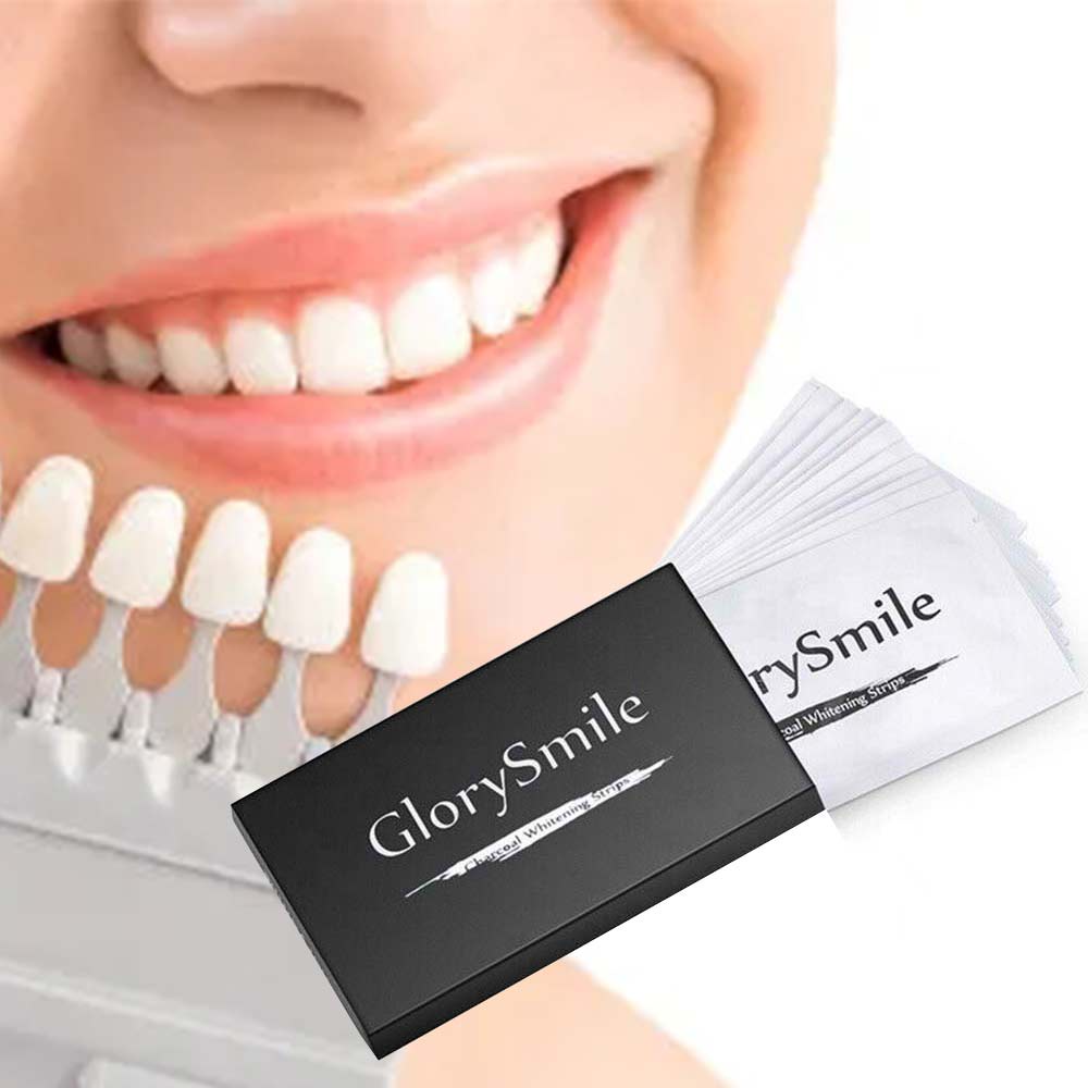 28 Strips Charcoal Teeth Whitening Strips Oral Hygiene Care Bleaching Strips Activated Charcoal