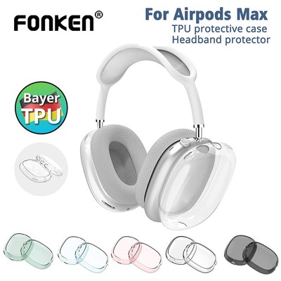 Bộ 2 Vỏ Bảo FONKEN Vệ Hộp Sạc Tai Nghe Không Dây Air-Pods Max Bằng TPU Mềm Trong Suốt Chống Sốc