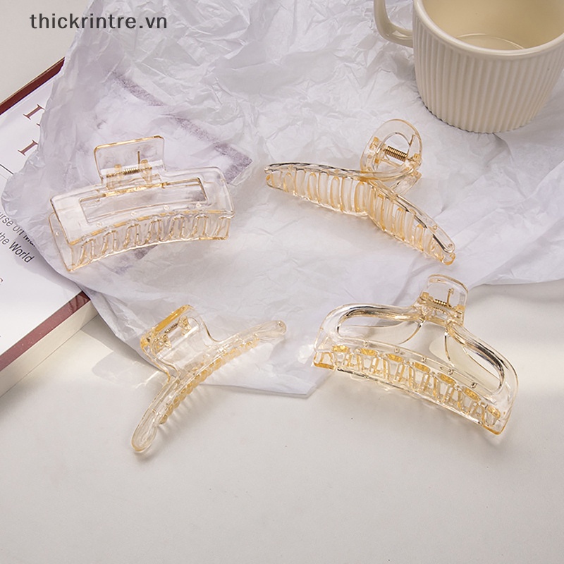 Kẹp Tóc Càng Cua Bằng Nhựa Trong Suốt Phong Cách Hàn Quốc Cho Nữ