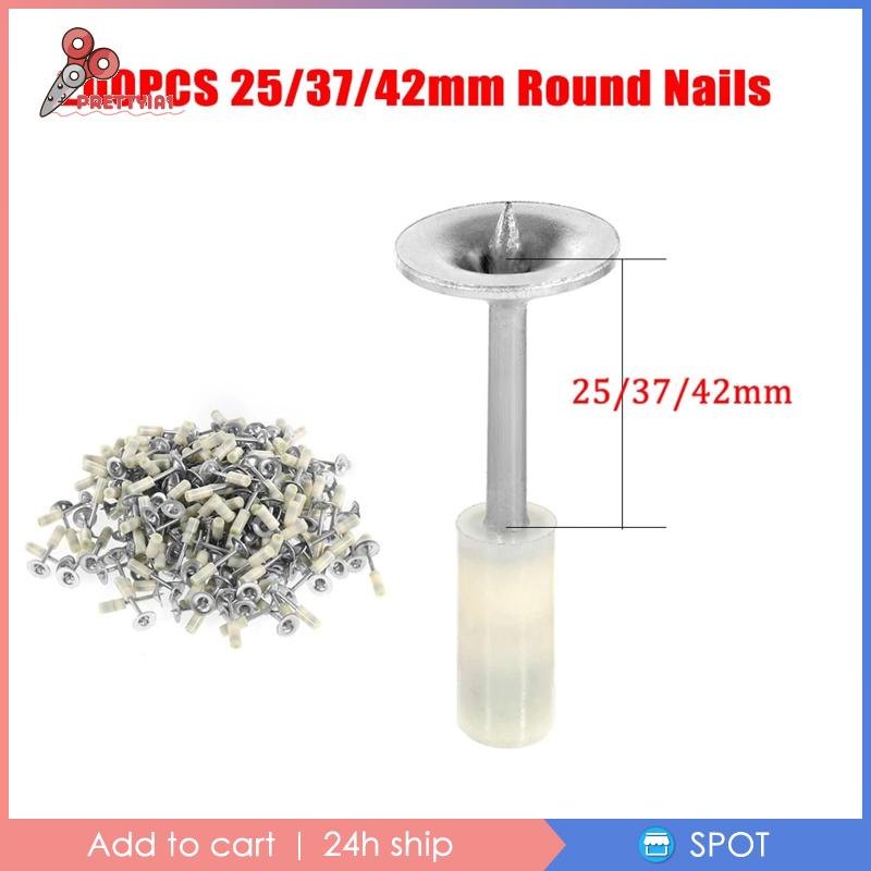 [Prettyia1] Set 100 Móc Treo Trần Nhà Bằng Thép Dùng Làm Móng Thủ Công DIY