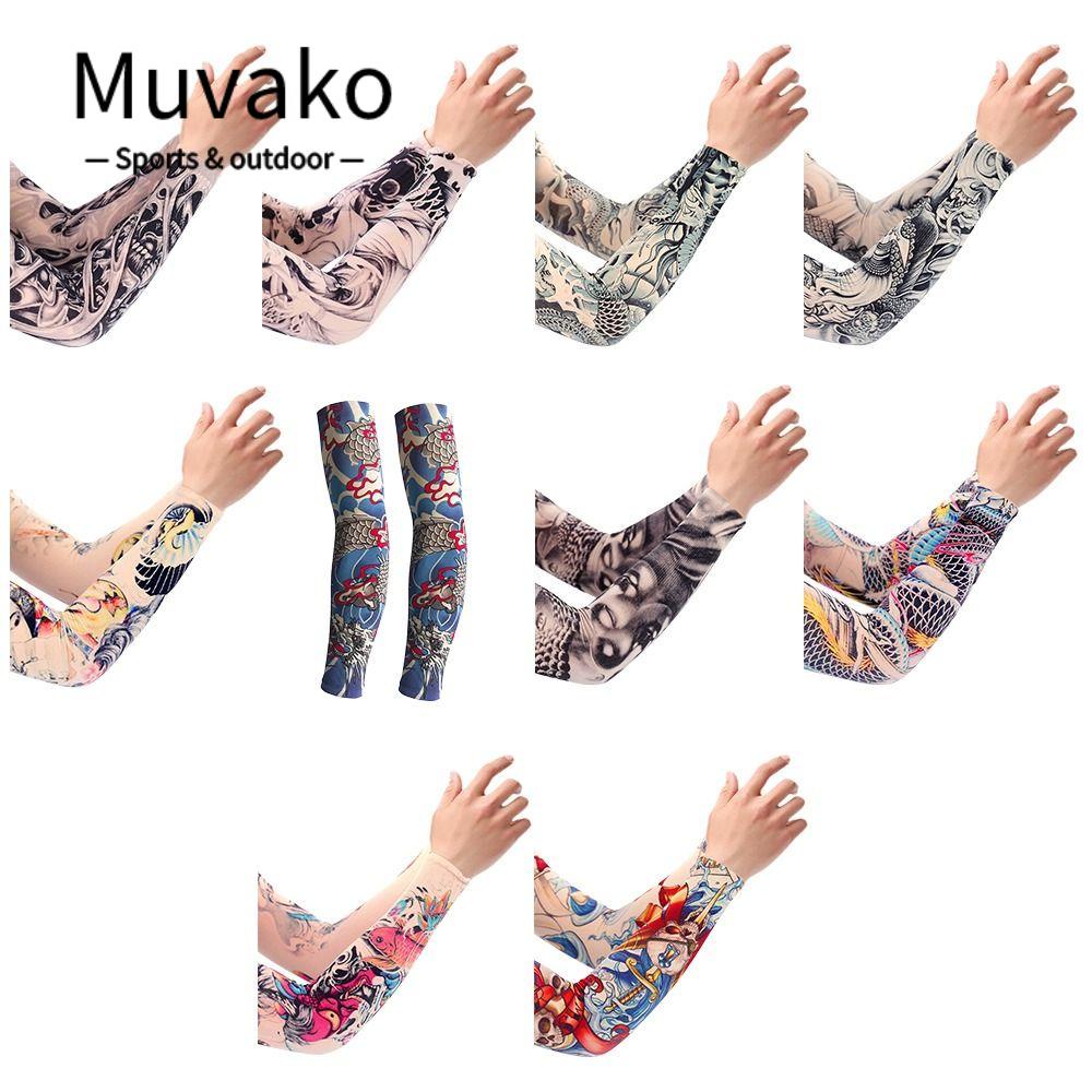 MUVAKO 1 Cặp Găng Tay Giữ Ấm Cánh Tay Khi Chơi Bóng Rổ / Chạy Bộ / Thể Thao Ngoài Trời In