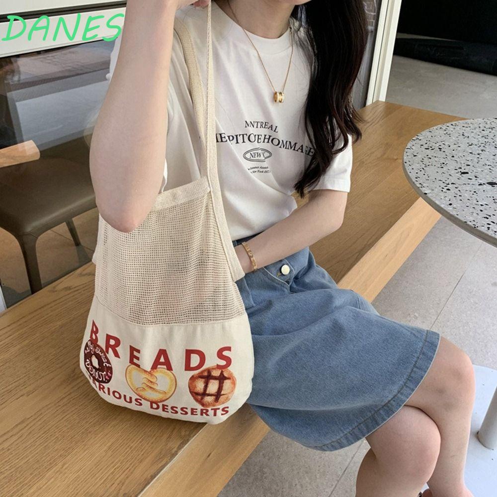 Túi Lưới Đeo Vai In Chữ Đơn Giản Thời Trang Cho Nữ