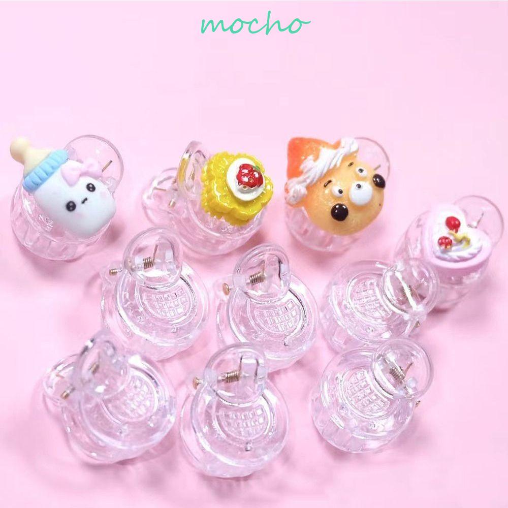 MOCHO Kẹp Tóc Acrylic Trong Suốt Hình Tròn Đơn Giản Dễ Phối Đồ Phong Cách Hàn Quốc Cho Bé Gái