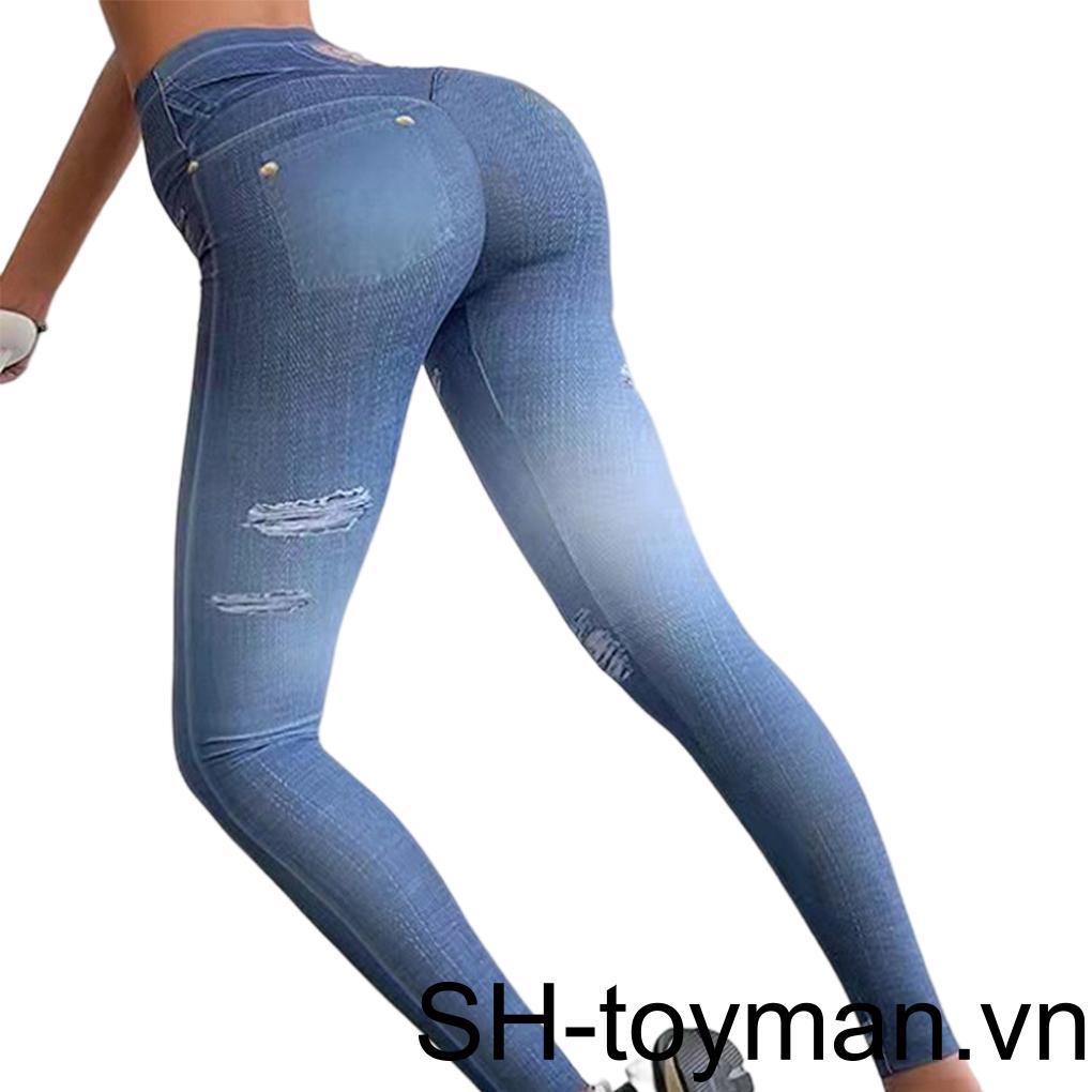 Quần Legging Dệt Kim Lưng Cao Co Giãn Thoáng Khí Thời Trang Cho Nữ