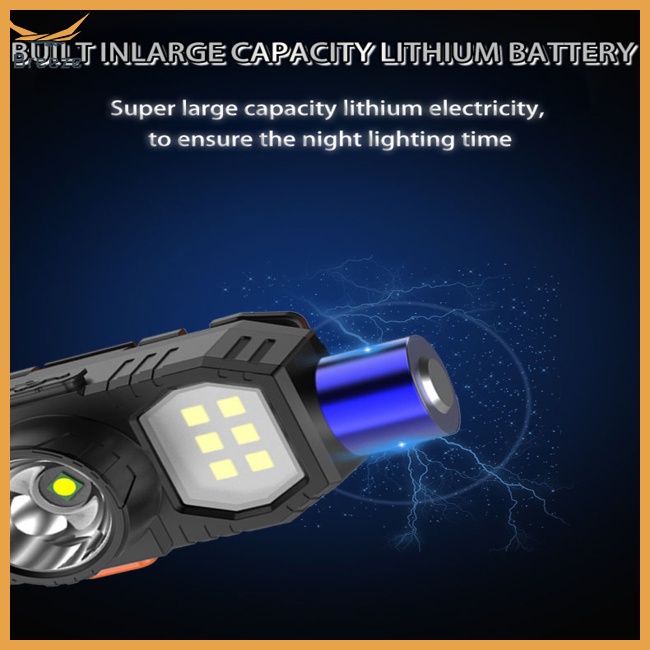 Đèn Led Cob Mini Chống Thấm Nước Sạc Usb Gắn Trên Đầu Xe Đạp