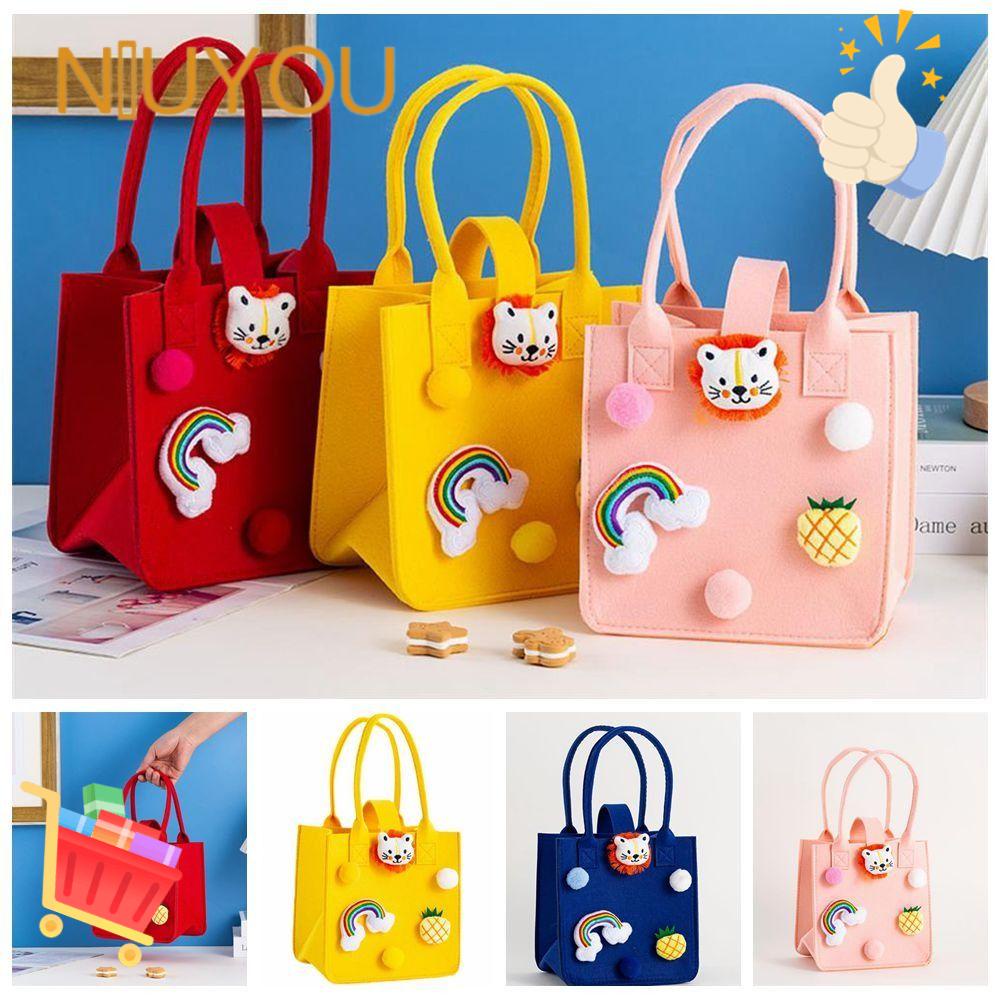 NIUYOU Túi Tote Bằng Vải Nỉ Bền Thiết Kế Hoạt Hình Thiết Kế Mới Cho Nữ