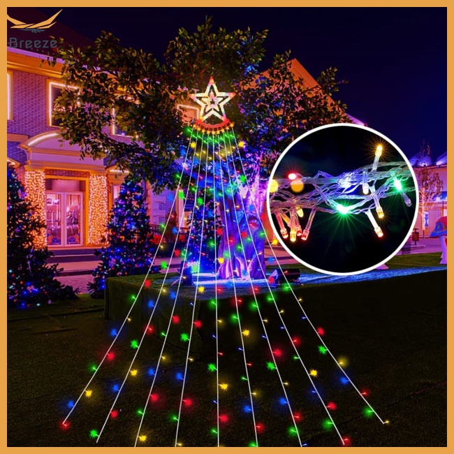 Đèn Thác Nước 350led 11ft 8 Chế Độ Trang Trí Sân Vườn