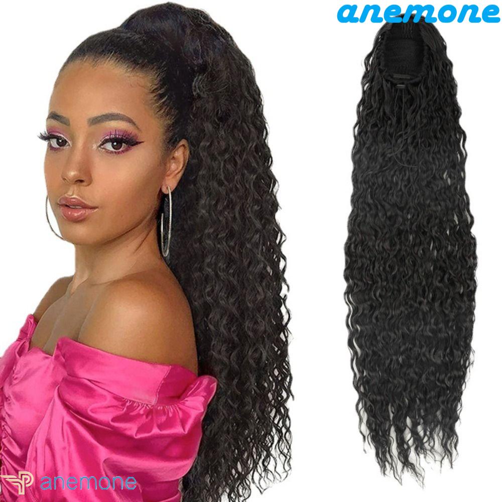 Tóc Giả Đuôi Ngựa Dài Xoăn Màu Nâu Blonde Afro Kinky Dành Cho Tiệc Tùng