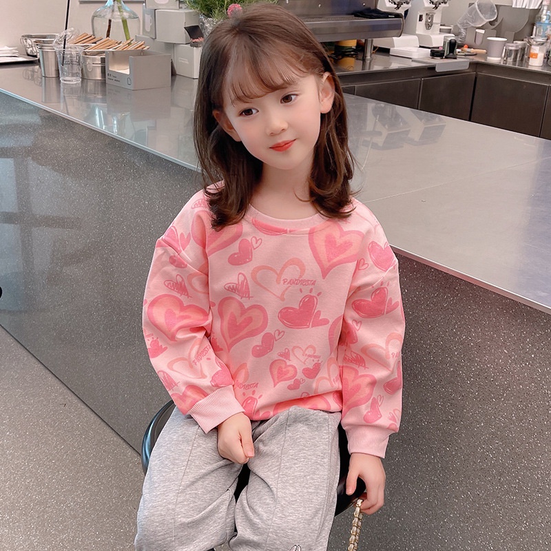 Áo Trẻ Em 90-140cm Xuân Thu Phong Cách Mới Cho Bé Thời Trang Áo Bé Gái Thời Trang Thời Trang Phù Hợp Với Tất Cả Trận Đấu Dài Tay Top Hợp Thời Trang