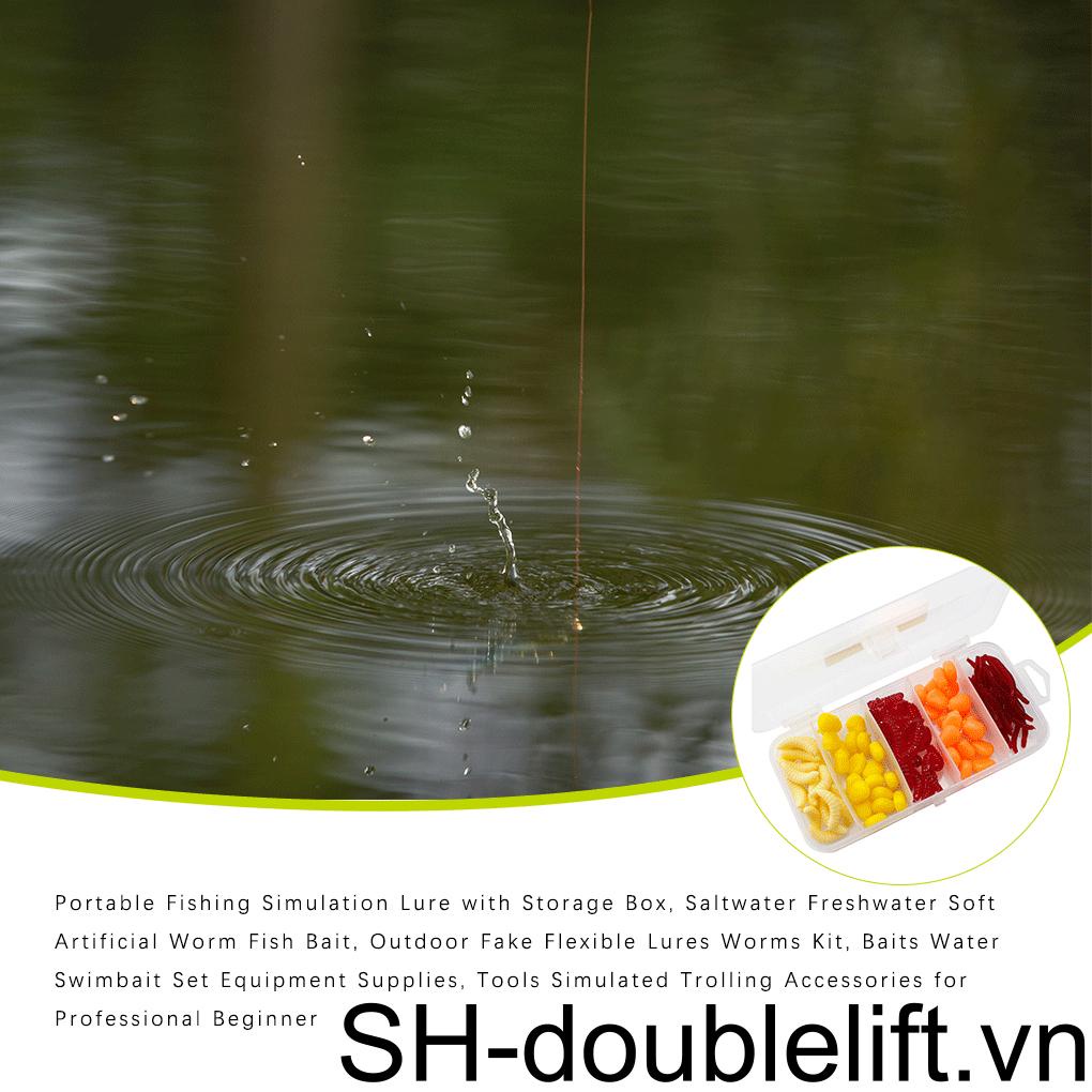 Set 100 Mồi Giả Nhử Cá Bằng Nhựa Chất Lượng Cao Gắn Kèm Móc Câu Tiện Dụng