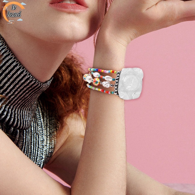 Dây Đeo Chuỗi Hạt Co Giãn Siêu Nhẹ Tùy Chỉnh Tiện Dụng Cho Iwatch S7