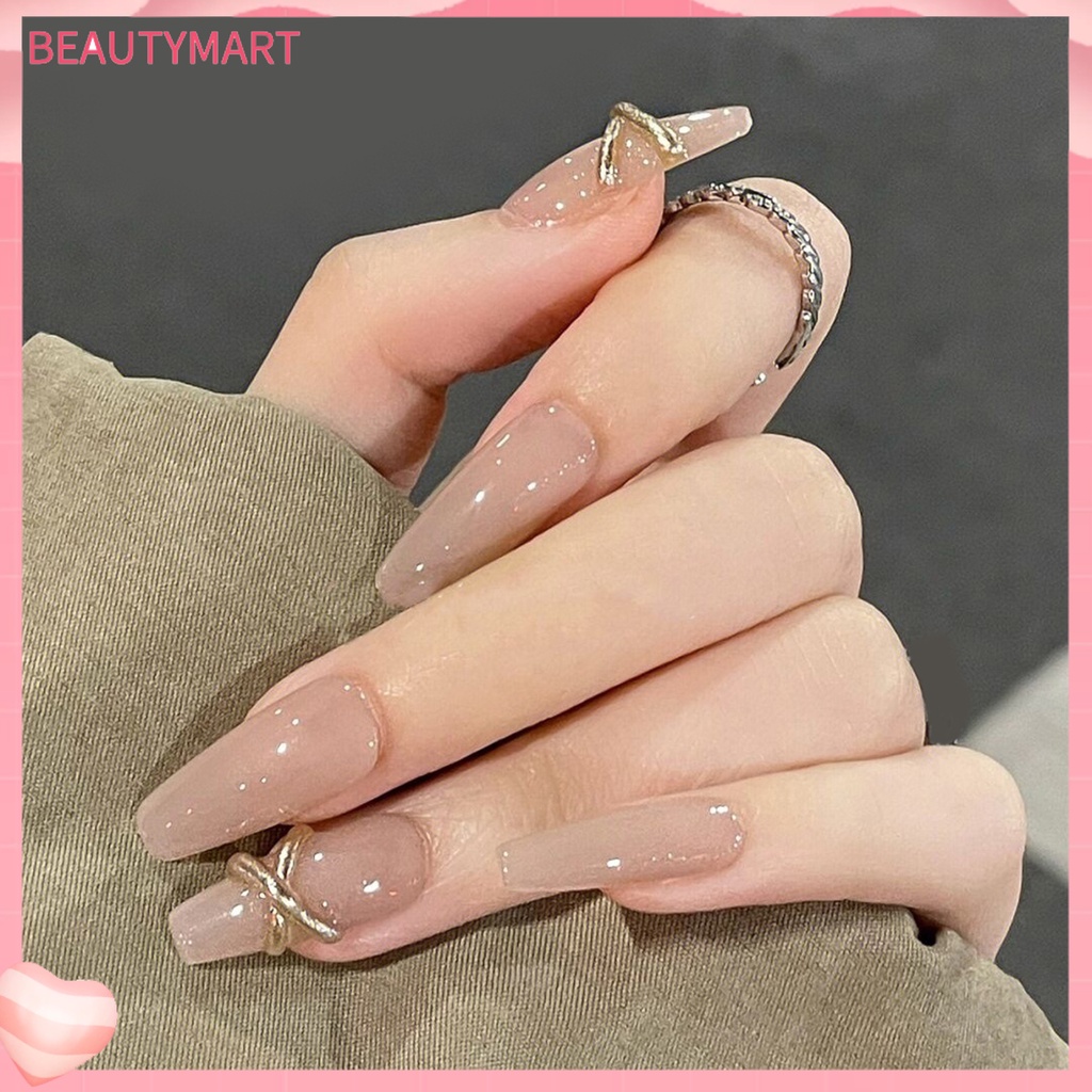 1 Bộ Móng Tay Giả Che Phủ Toàn Diện Hiệu Ứng Visual Effect Kèm Keo Dán Chuyên Dụng Cho Salon Làm Móng