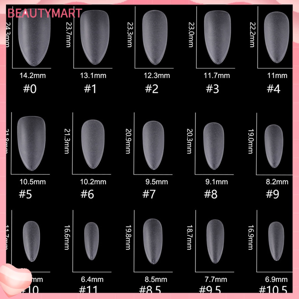 Bộ 300 Móng Tay Giả Đục Hai Mặt Siêu Mỏng Linh Hoạt Dễ Tẩy Trang