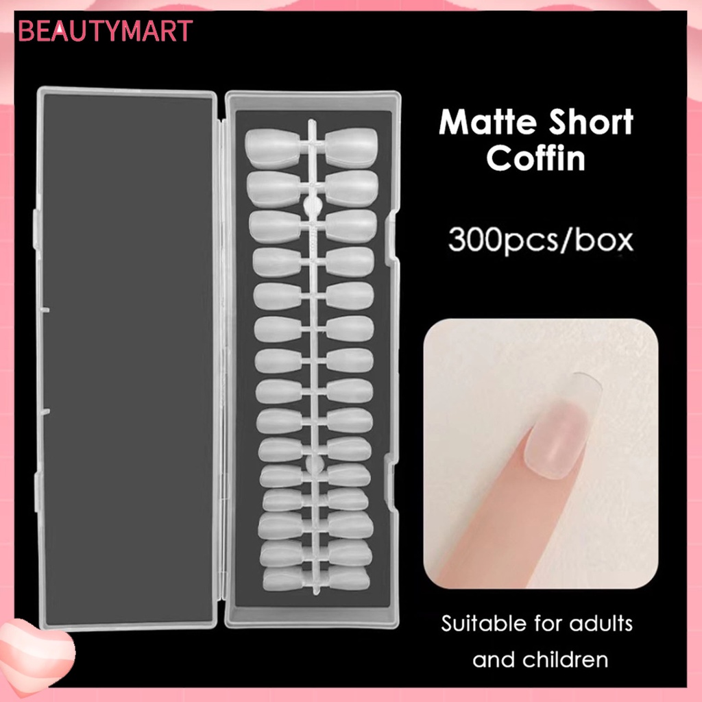 Bộ 300 Móng Tay Giả Đục Hai Mặt Siêu Mỏng Linh Hoạt Dễ Tẩy Trang