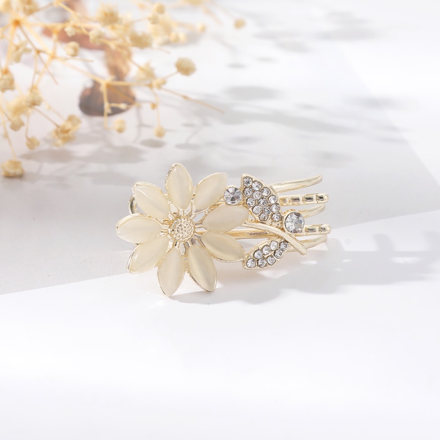 Kẹp Tóc Hợp Kim Hình Hoa Đính Đá Phong Cách Hàn Quốc Cho Nữ