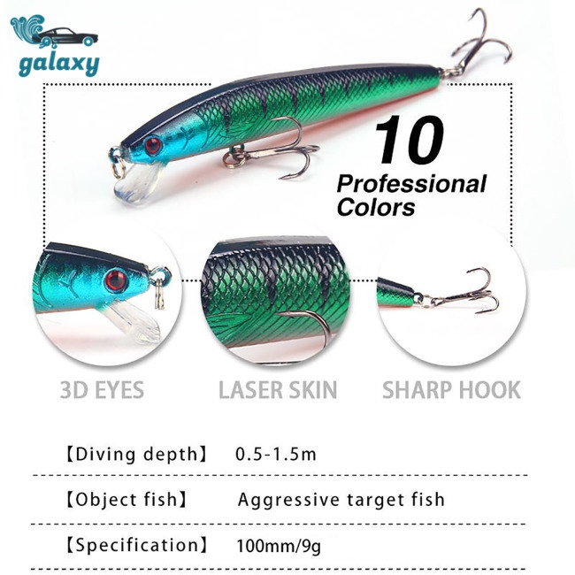 Galaxy Set 5 Mồi Câu Cá Giả 10cm / 8.5g Chuyên Nghiệp