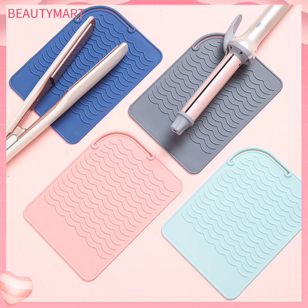 Tấm Lót Máy Duỗi Tóc Bằng Silicon Mềm Cách Nhiệt Chống Trượt Chống Bỏng