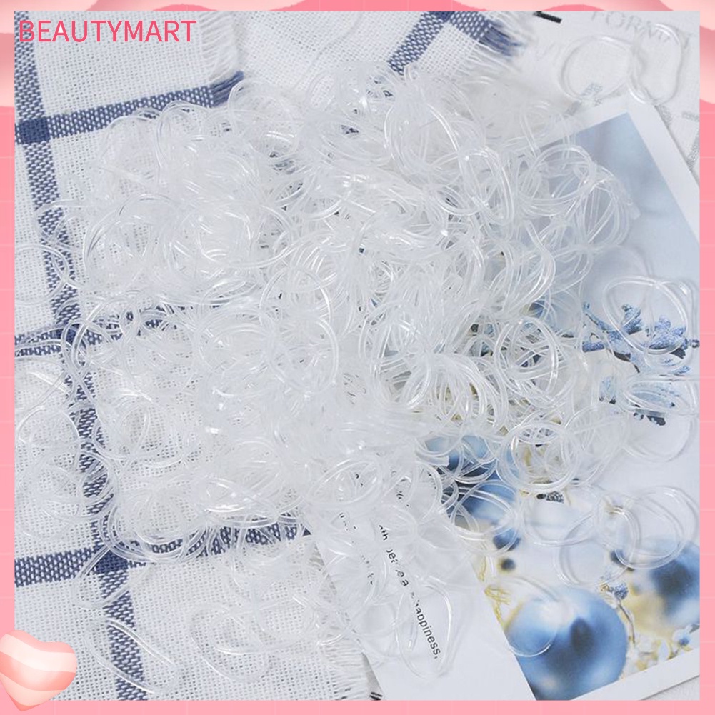 Set 500 Dây Thun Buộc Tóc Trong Suốt Dùng Một Lần