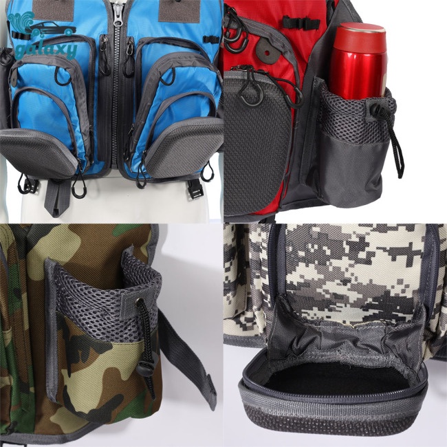 Galaxy Áo Khoác Câu Cá Sát Nách Vải Oxford Nhiều Túi Thoáng Khí Đa Năng Cho Nam